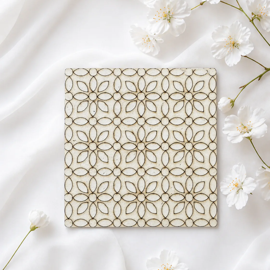4 Inch Floral Pattern MDF Coaster for Lippan Art & DIY Craft-713