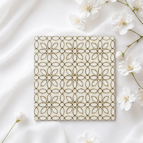 4 Inch Floral Pattern MDF Coaster for Lippan Art & DIY Craft-713