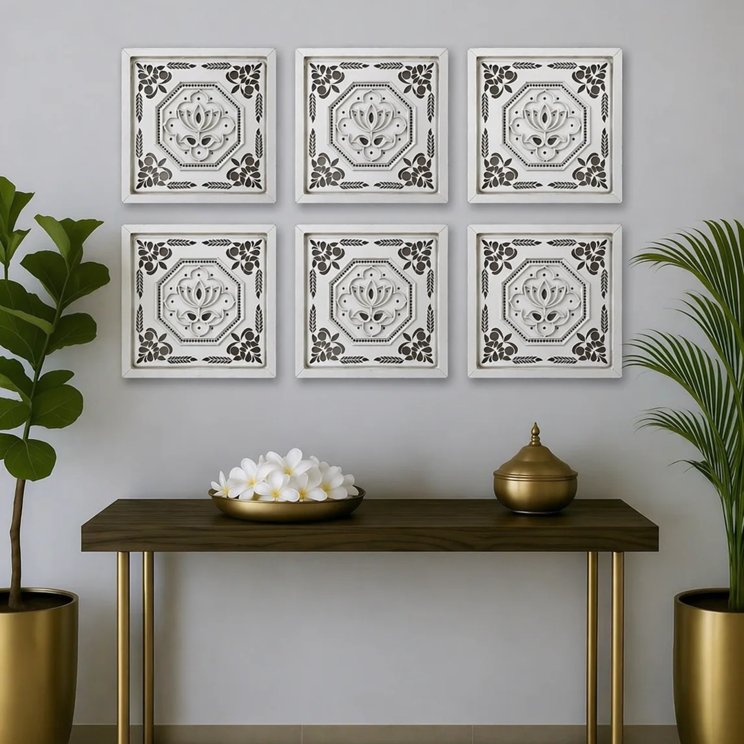 Premarked MDF Wall Decor Frame with Mirror Design -724