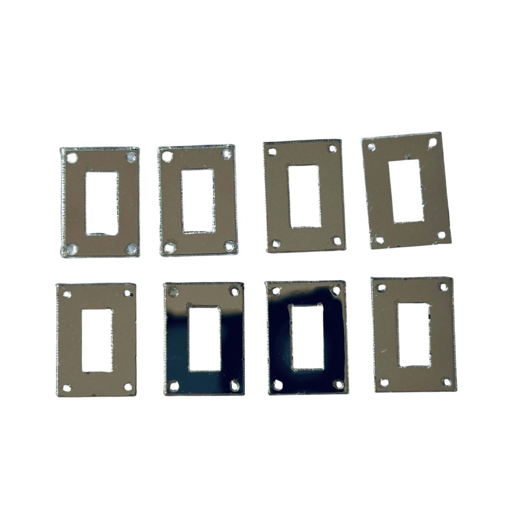 Silver & golden Acrylic Rectangle Mirror for Fabric Embroidery( with holes ) A-210