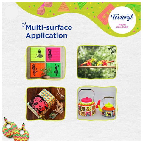 Fevicryl Neon Acrylic Colour Kit, 4 Shades, 15ml each -672