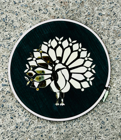 Fancy silver peacock shape mirror mor-110