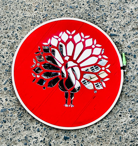 Fancy silver peacock shape mirror mor-110