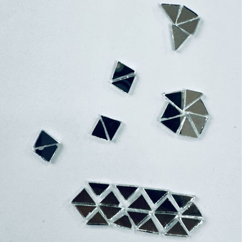 Silver Triangle Mirror for Lippan Art, Border Work & DIY Crafts Ex-62