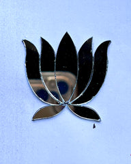 Fancy Lotus shape silver mirror K-1143