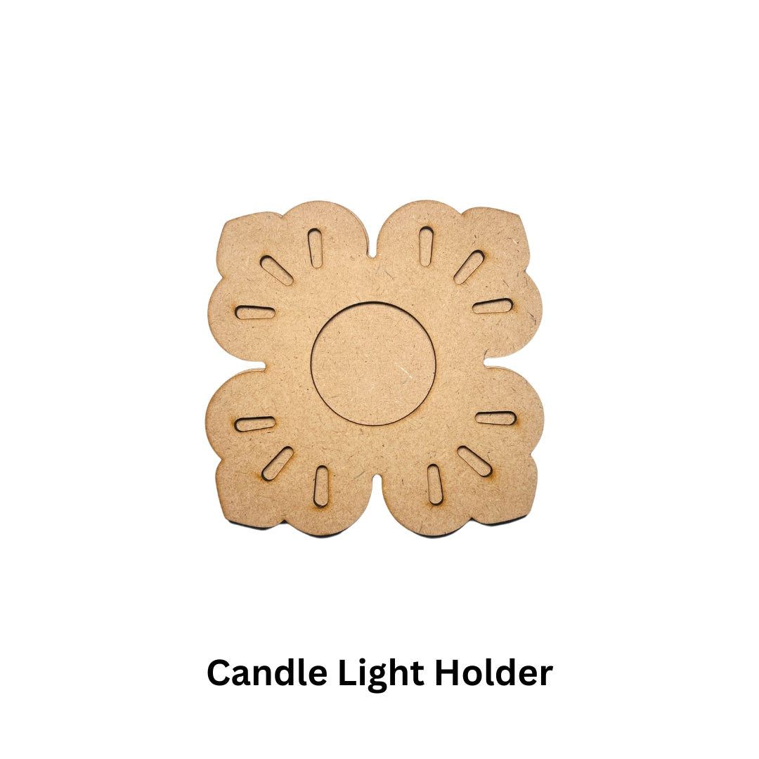 Mdf fancy shape candle holder - 370