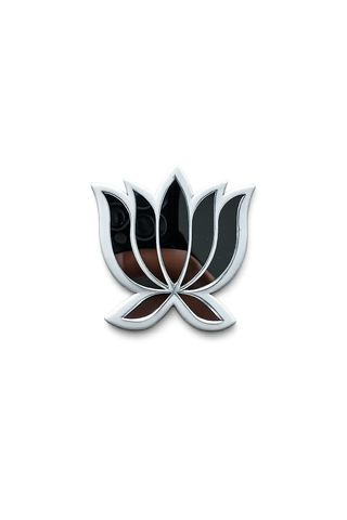 Handmade Silver Mirror Lotus Clay Cutout for Lippan Art & DIY Crafts MG-20