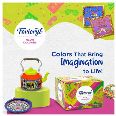 Fevicryl Neon Acrylic Colour Kit, 4 Shades, 15ml each -672