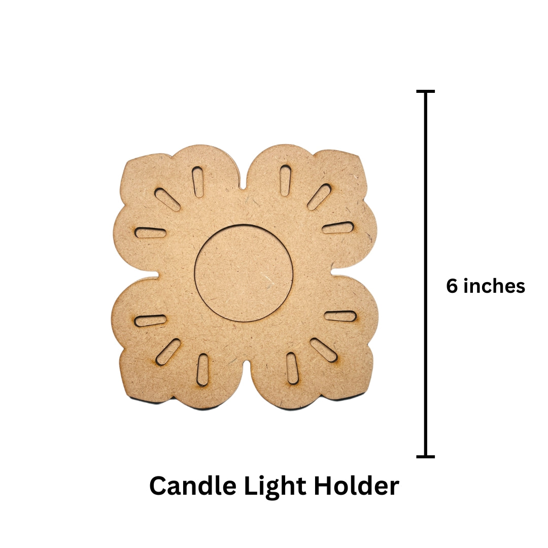 Mdf fancy shape candle holder - 370