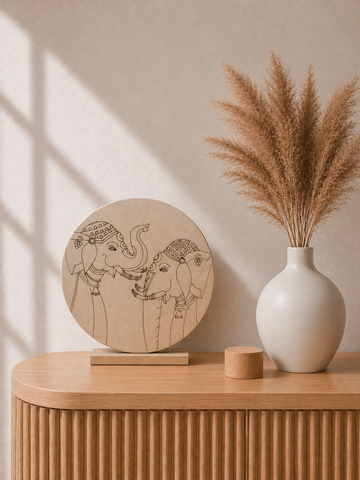 MDF Premarked Round Elephant shape-130