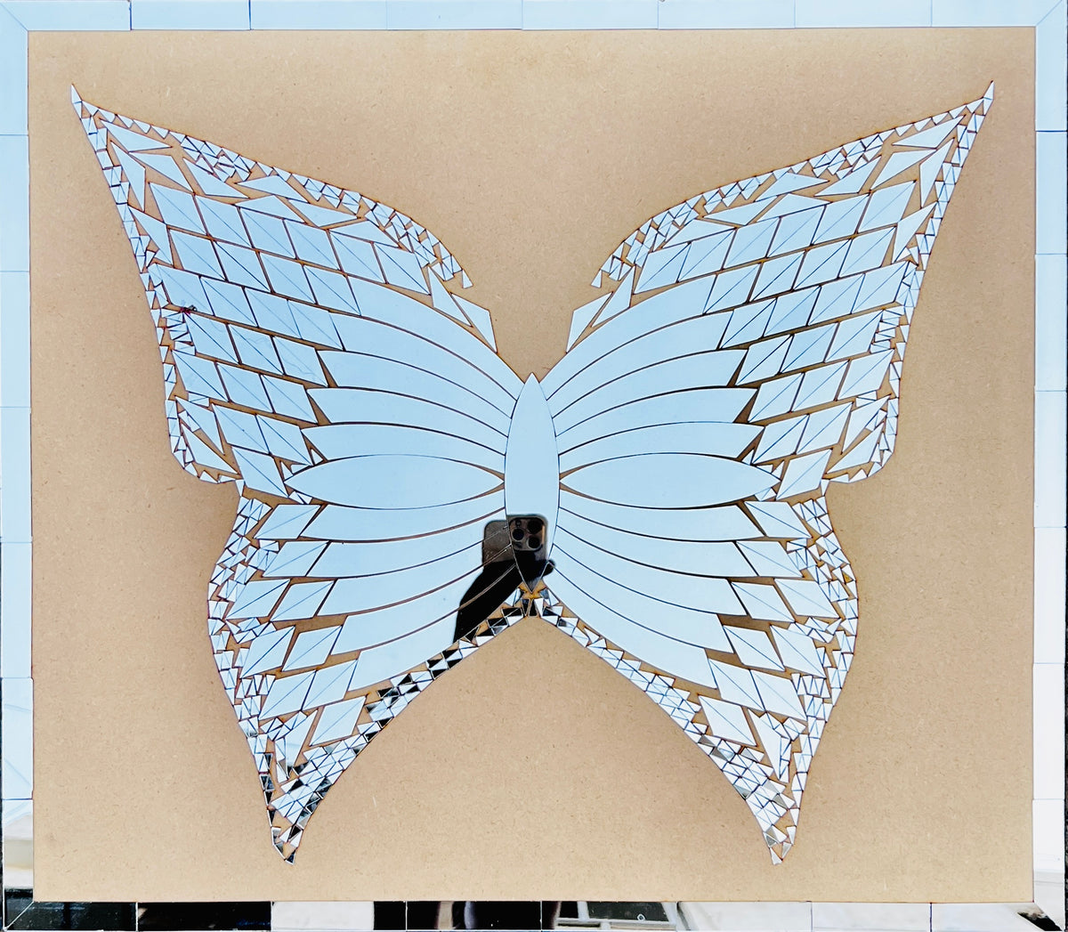 Fancy silver Butterfly shape mirror P-1314