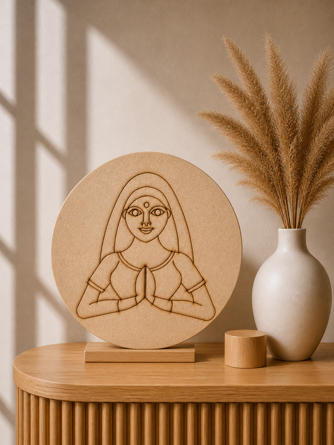 MDF Premarked Round Namaste shape-134