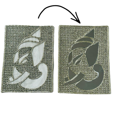 Ganesh Shape Mirror Work Fabric Patch – Embroidery Buta -707