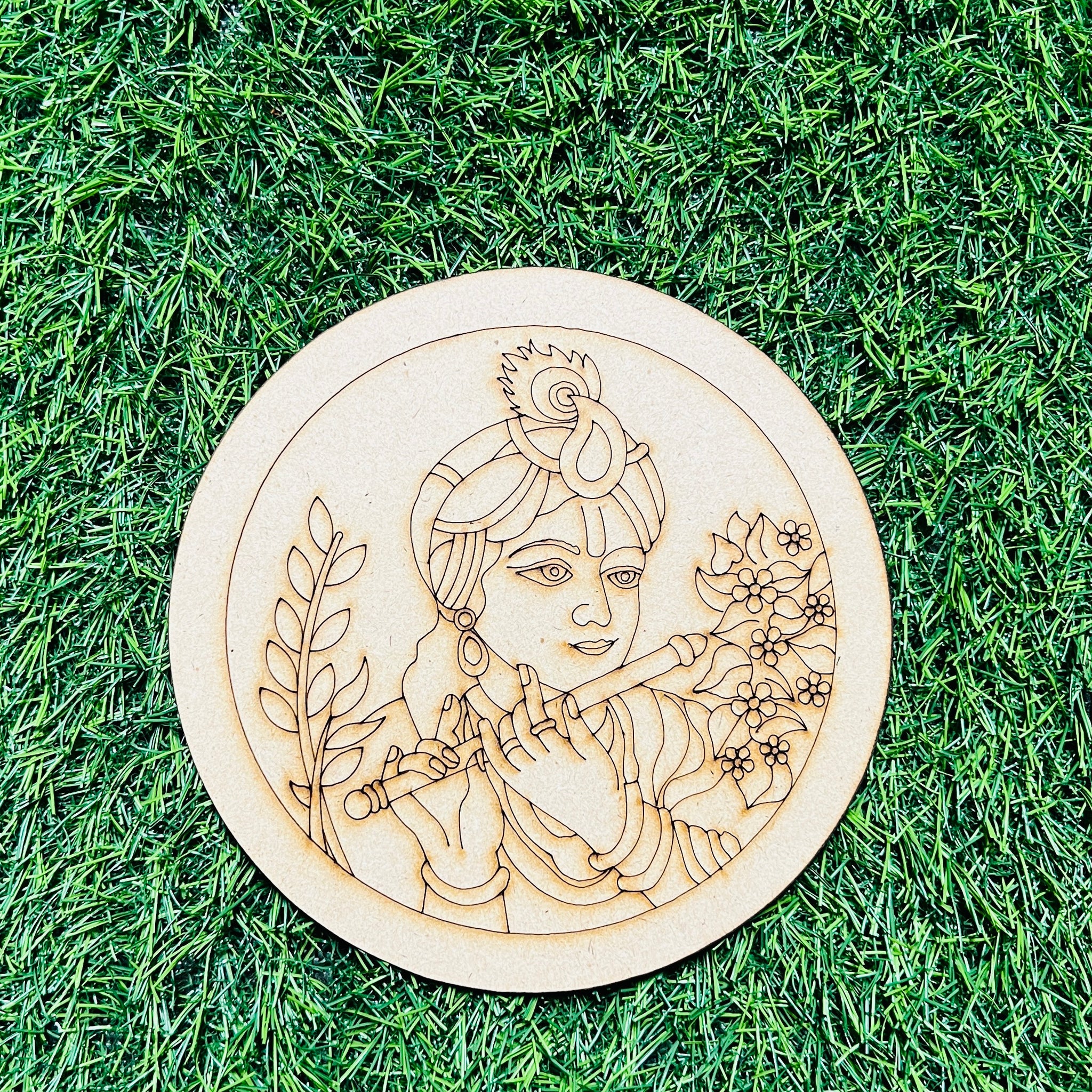 Premarked Round lord krishna shape MDF-138