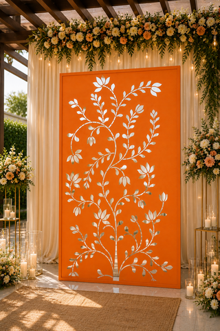 Premium Floral Tree Mirror & Stencil Set for Wedding and Stage Decoration-1387