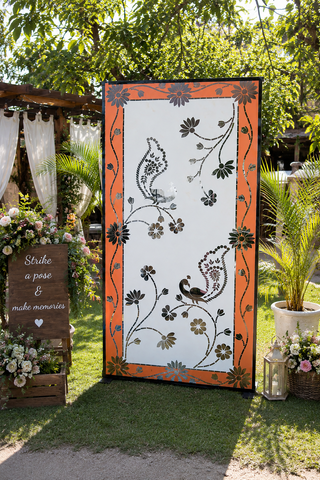 Peacock Floral Premarked MDF Board for Lippan Art & DIY Wall Decor-1385