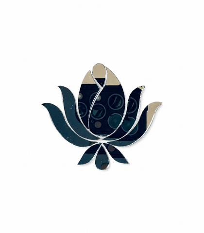 Fancy Lotus shape silver mirror -1388