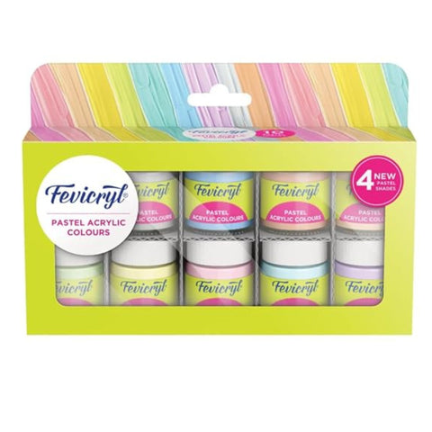 Fevicryl Acrylic Colours Pastel Kit – 10 Soft Pastel Shades -675