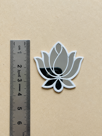 Elegant Silver Mirror Lotus Clay Decorative Cutout for Lippan Art & DIY Crafts MG-21