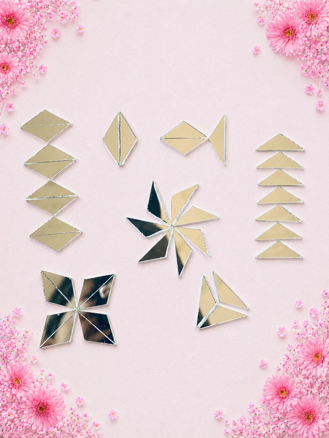 Fancy Triangle Shape Silver Mirror - 1430