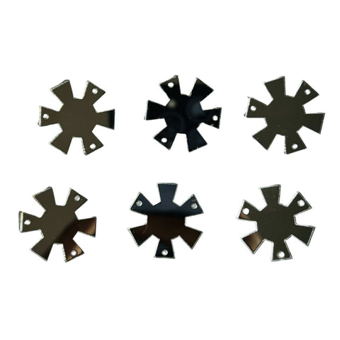 Silver & golden Acrylic Geometric Floral  Mirror for Fabric Embroidery( with holes ) A-219