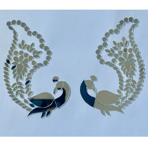 Fancy silver peacock shape mirror-1408