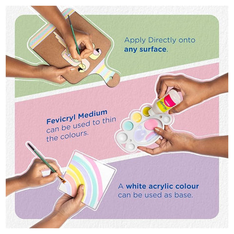 Fevicryl Acrylic Colours Pastel Kit – 10 Soft Pastel Shades -675
