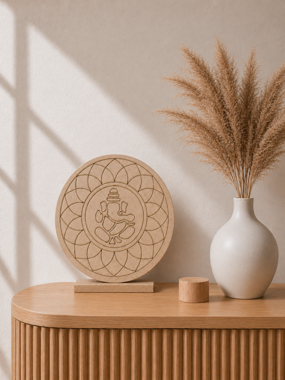 MDF Premarked Round ganesha shape -164