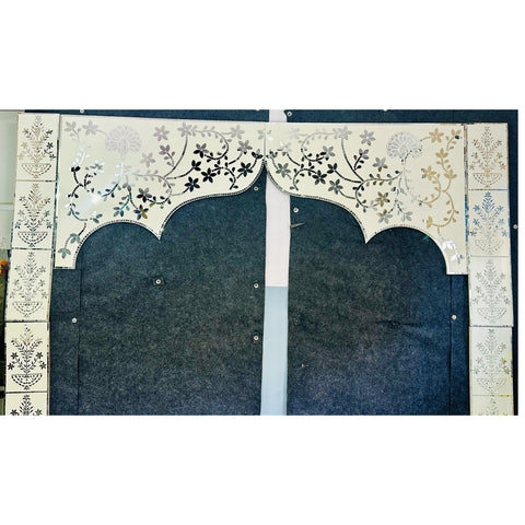Royal Mirror Wedding Vidhi Mandap Frame WIth Side Pillars-1403