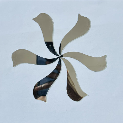 Designer Twisted Petal Shape Glass Mirror Pieces for Lippan Art-SF-4
