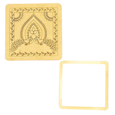 Premarked Peacock Design MDF Base for Lippan Art-722