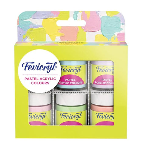 Fevicryl Pastel Acrylic Colours Kit – 6 Soft Pastel Shades-673