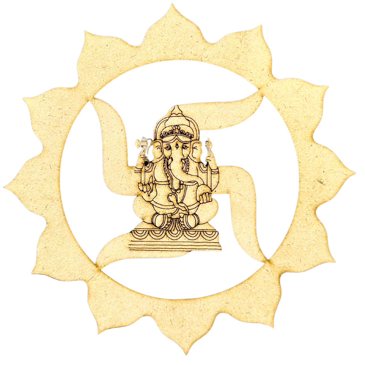 Ganpati Swastik Design MDF Base for Lippan Art--721