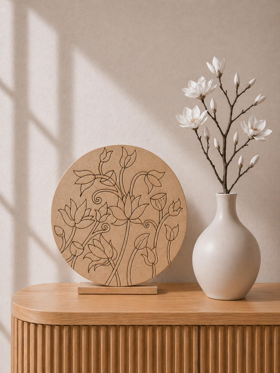 MDF Premarked Round Flower shape-185