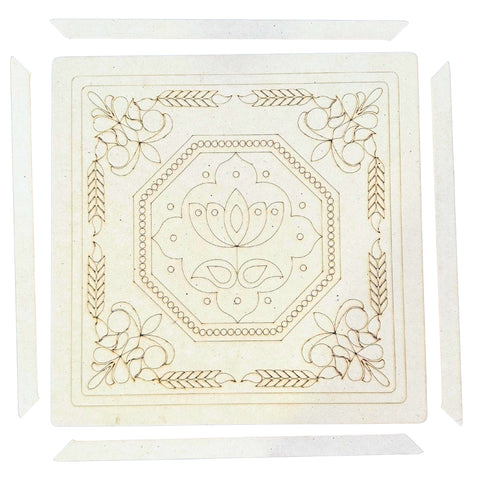 Premarked MDF Wall Decor Frame with Mirror Design -724