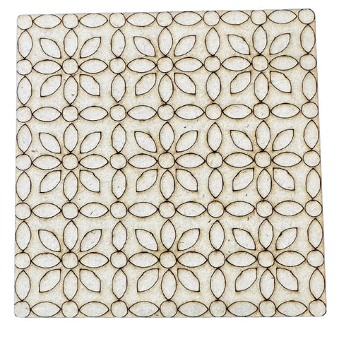 Premarked MDF Floral Pattern Wall Decor Base with Mirror Design for Lippan Art-713