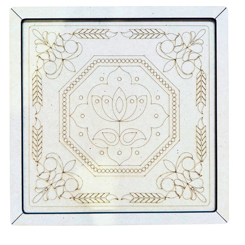 Premarked MDF Wall Decor Frame with Mirror Design -724