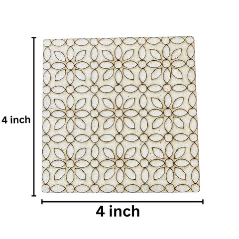 Premarked MDF Floral Pattern Wall Decor Base with Mirror Design for Lippan Art-713