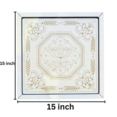 Premarked MDF Wall Decor Frame with Mirror Design -724