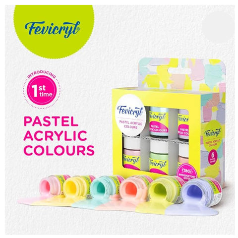 Fevicryl Pastel Acrylic Colours Kit – 6 Soft Pastel Shades-673