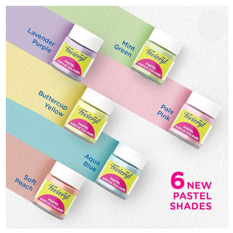 Fevicryl Pastel Acrylic Colours Kit – 6 Soft Pastel Shades-673