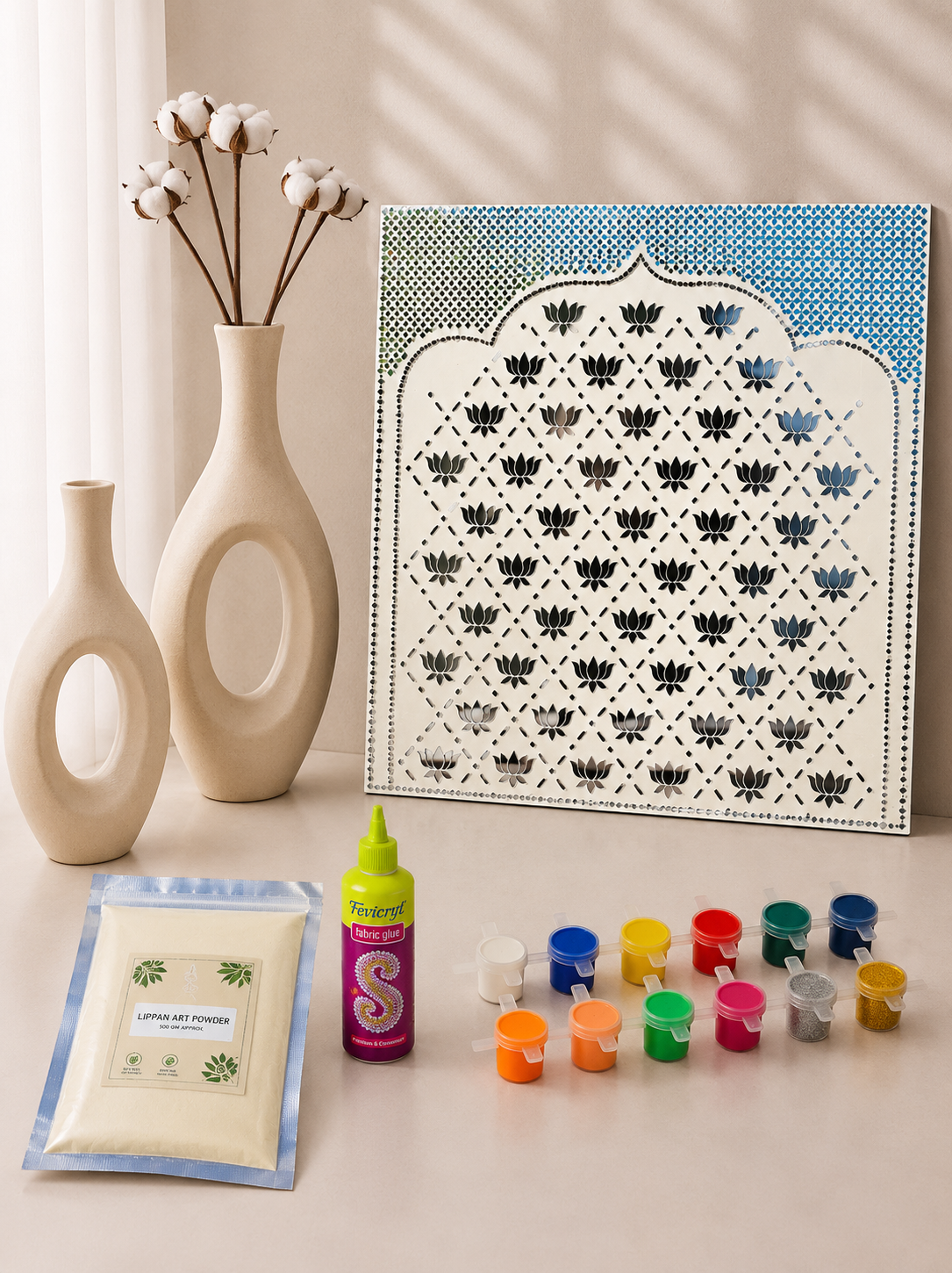 Fancy Small Lotus-Panel (with mirrors)-414 Mosaic kit-1630