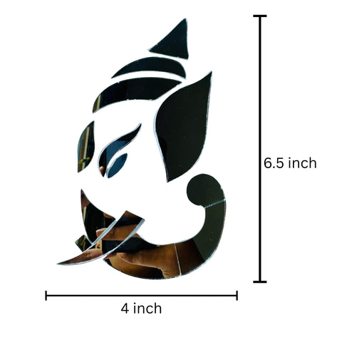 Lord Ganesha Shape Silver Mirror G-1188