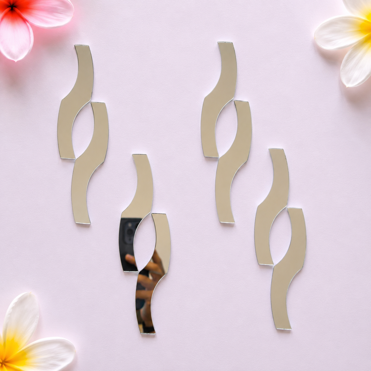 Wave Link Shape Silver Mirror for Lippan Art & Decorative Design-Ex-48