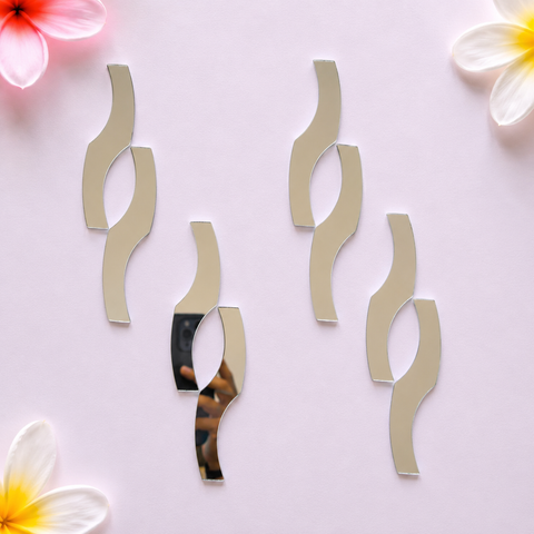 Wave Link Shape Silver Mirror for Lippan Art & Decorative Design-Ex-48