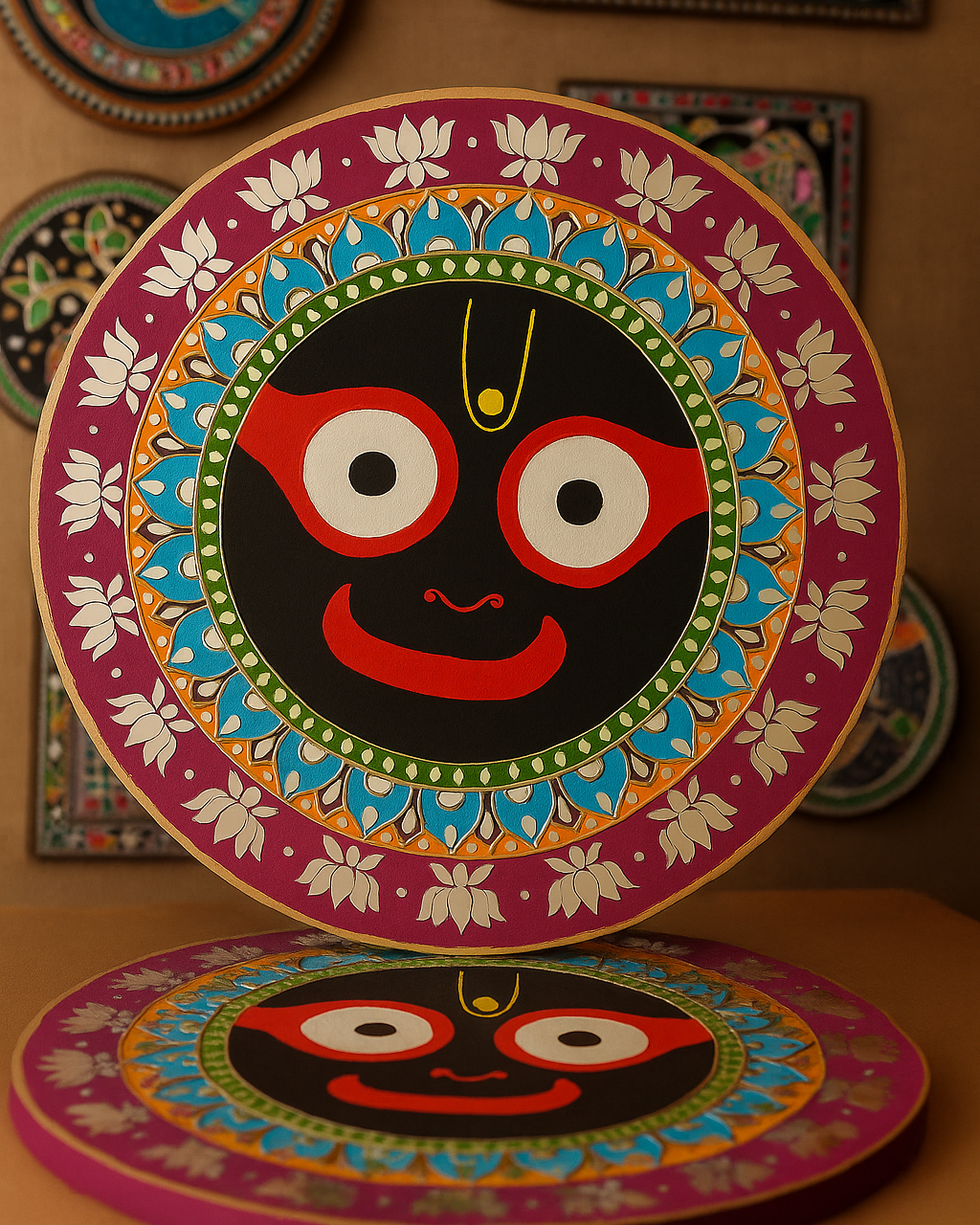 Jagannath Round mdf (with mirrors)-456