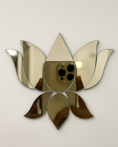 Fancy lotus shape silver mirror  K-109