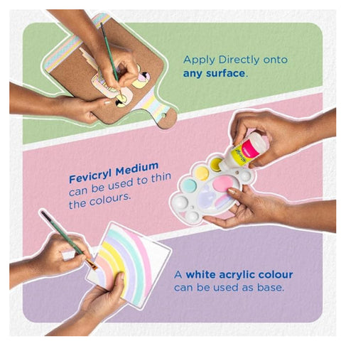 Fevicryl Pastel Acrylic Colours Kit – 6 Soft Pastel Shades-673