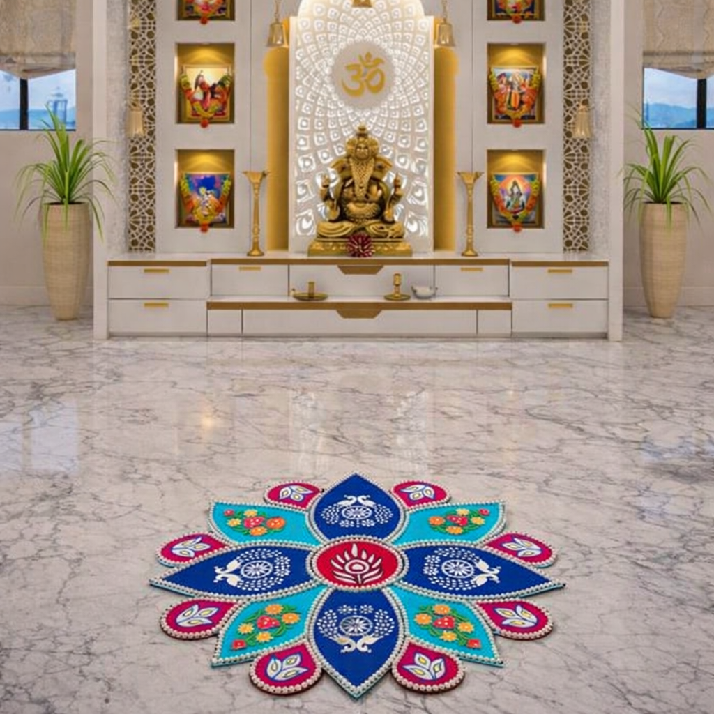 Rangoli cutout for decoration with mirror-490