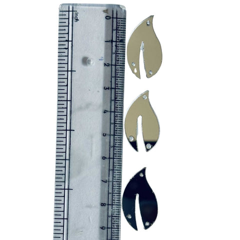 Silver golden Acrylic Split Leaf Mirror for Fabric Embroidery (with holes) A-218